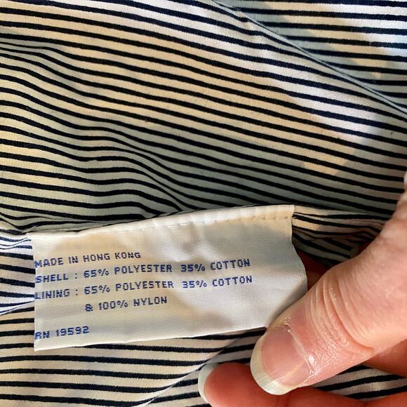 Castaways Vintage Blue Nautical Stripe Windbreaker Jacket Unisex Mens XLarge - Picture 15 of 16